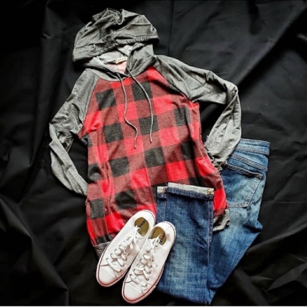 Buffalo Plaid Hoodie with Pockets